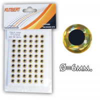 Глазки KUTBERT 3D самоклеющиеся d 6мм цв. золото/черный PA-F-006(уп. 60 шт.)