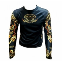 Рашгард Ronin с длинными рукавами черно-золотистый (спандекс,микрофибра,эластан)
