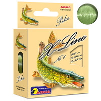 Леска AQUA X-Line Pike (Щука) 100m, цвет - оливковый,