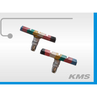 Щетка тормоза спорт 72 мм на резьбе KMS (пара 2 шт) МУЛЬТИКОЛОР