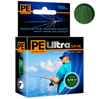 Шнур плетеный AQUA PE ULTRA SPIN Dark Green 100m