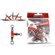 Вертлюг Namazu Tripple Swivel тройной, латун. цв. BN (уп. 10 шт.)
