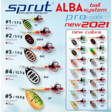 Блесна вращающаяся "Sprut" Alba Ball System Spinner #1 (3.5g/OS)